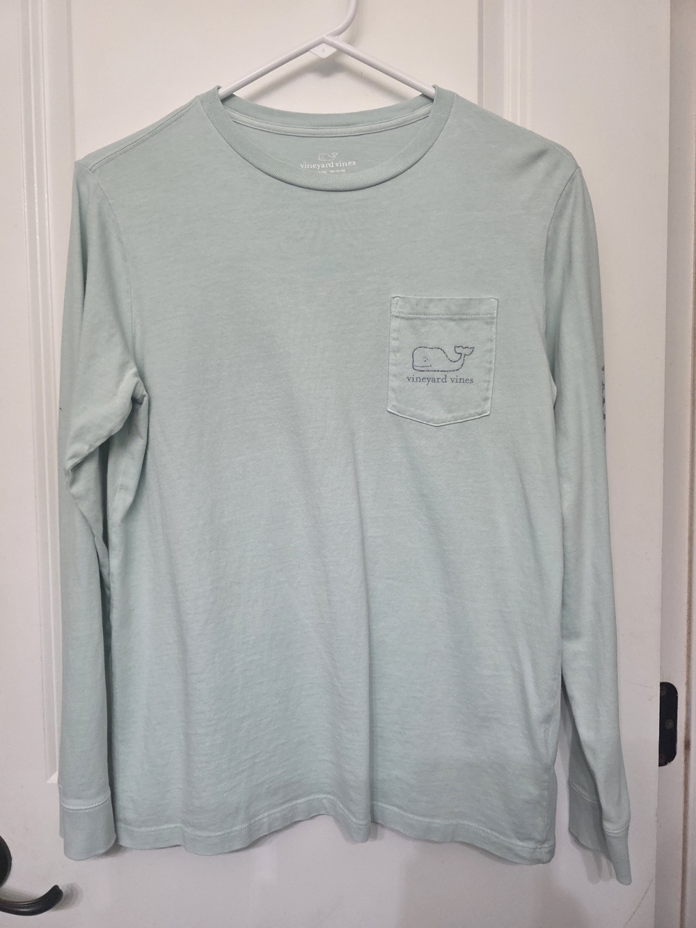 Vineyard Vines Light Mint Long-Sleeve Pocket Tee
